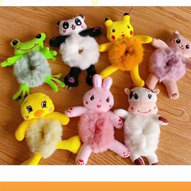 Νέο χαριτωμένο κορίτσι βελούδινο αρκούδα βάτραχος σχοινί μαλλιών μόδας κυρίες κορίτσια ελαστικό πομπόν κορδέλα μαλλιών αλογοουρά δαχτυλίδι μαλλιά αξεσουάρ μαλλιών δώρο