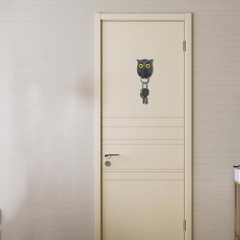 1 Bufniță de noapte Suport magnetic de perete pentru chei Magneți Păstrați brelocuri Cârlig pentru agățat cheie Va deschide ochii