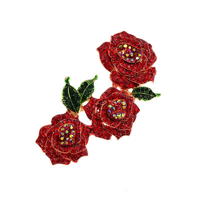 CINDY XIANG Broșe cu flori mari cu stras pentru femei, la modă vintage, ace de iarnă, 3 culori disponibile Cadouri bune de aniversare