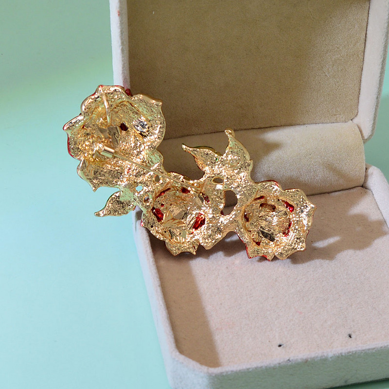 CINDY XIANG Broșe cu flori mari cu stras pentru femei, la modă vintage, ace de iarnă, 3 culori disponibile Cadouri bune de aniversare