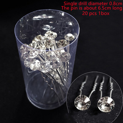 20 bucăți/set Noi femei, flori, ac de păr Stick de nuntă, cristal perlat, agrafă de păr în formă de U, accesorii de păr, comerț cu ridicata