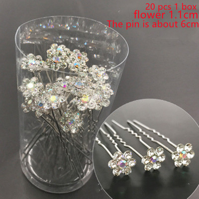 20 bucăți/set Noi femei, flori, ac de păr Stick de nuntă, cristal perlat, agrafă de păr în formă de U, accesorii de păr, comerț cu ridicata