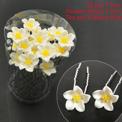 20 bucăți/set Noi femei, flori, ac de păr Stick de nuntă, cristal perlat, agrafă de păr în formă de U, accesorii de păr, comerț cu ridicata
