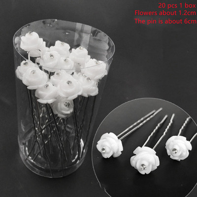 20 bucăți/set Noi femei, flori, ac de păr Stick de nuntă, cristal perlat, agrafă de păr în formă de U, accesorii de păr, comerț cu ridicata