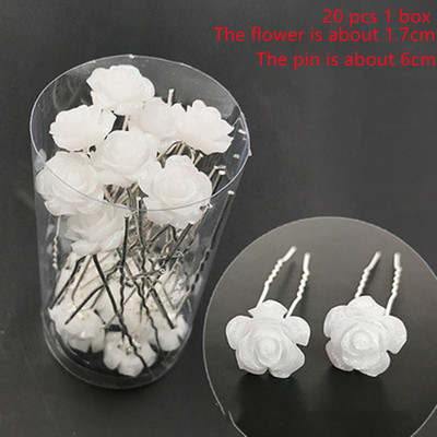20 bucăți/set Noi femei, flori, ac de păr Stick de nuntă, cristal perlat, agrafă de păr în formă de U, accesorii de păr, comerț cu ridicata