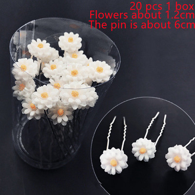 20 bucăți/set Noi femei, flori, ac de păr Stick de nuntă, cristal perlat, agrafă de păr în formă de U, accesorii de păr, comerț cu ridicata