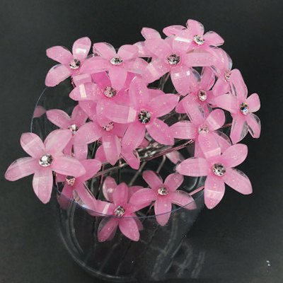 20 bucăți/set Noi femei, flori, ac de păr Stick de nuntă, cristal perlat, agrafă de păr în formă de U, accesorii de păr, comerț cu ridicata