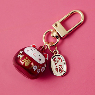 Akciós 1 db Japán Anime Lucky Cat Fortune kulcstartó kulcstartó autó női táska függőbűbáj 2021