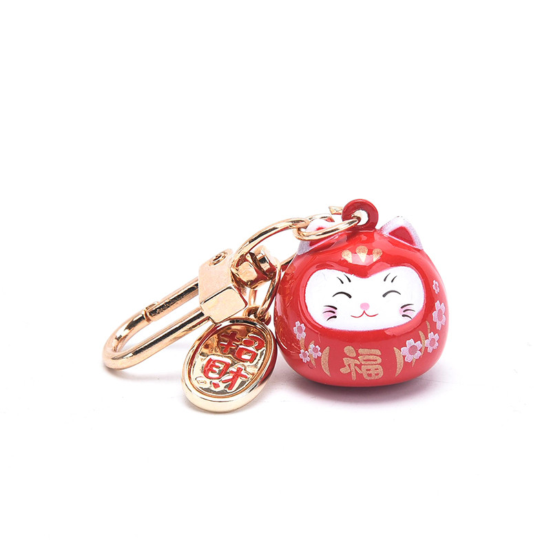 Akciós 1 db Japán Anime Lucky Cat Fortune kulcstartó kulcstartó autó női táska függőbűbáj 2021