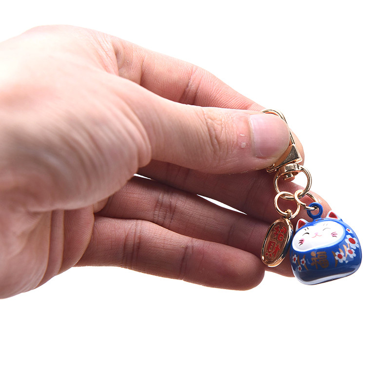 Akciós 1 db Japán Anime Lucky Cat Fortune kulcstartó kulcstartó autó női táska függőbűbáj 2021