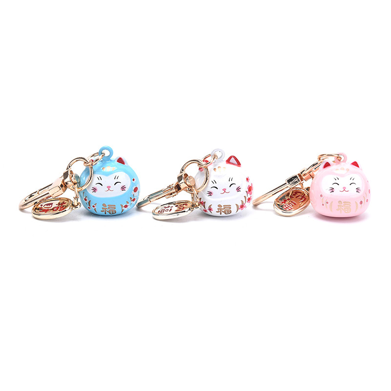 Akciós 1 db Japán Anime Lucky Cat Fortune kulcstartó kulcstartó autó női táska függőbűbáj 2021