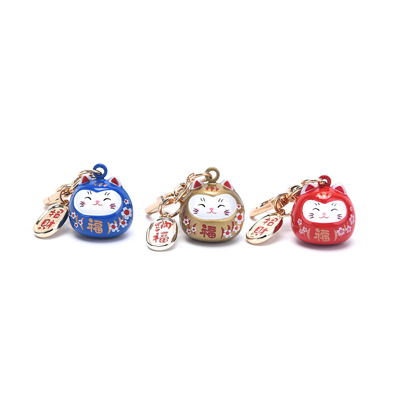 Akciós 1 db Japán Anime Lucky Cat Fortune kulcstartó kulcstartó autó női táska függőbűbáj 2021