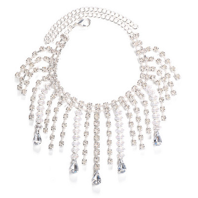 Stonefans Bohomian Strass ciucuri neregulat gleznă pentru femei farmec desculț toc înalt gleznă stratificată cristal bijuterii pentru picioare