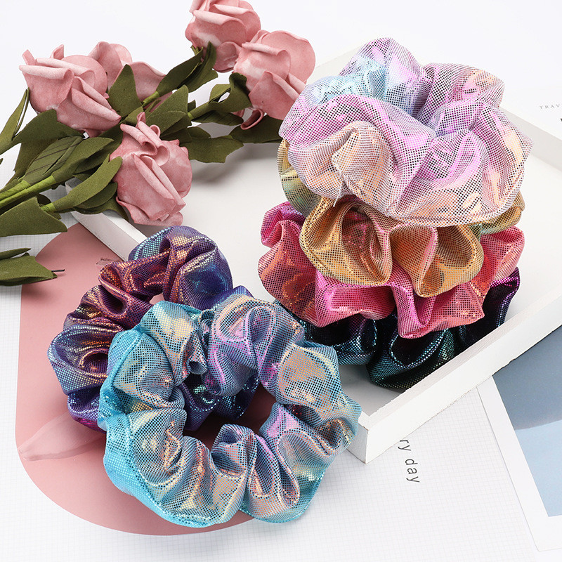 Doamnelor, colorate, culoare gradient, bucle mari de păr, versiunea coreeană, pânză moale, pentru fete, coadă de cal, banda elastică pentru păr, accesorii pentru păr