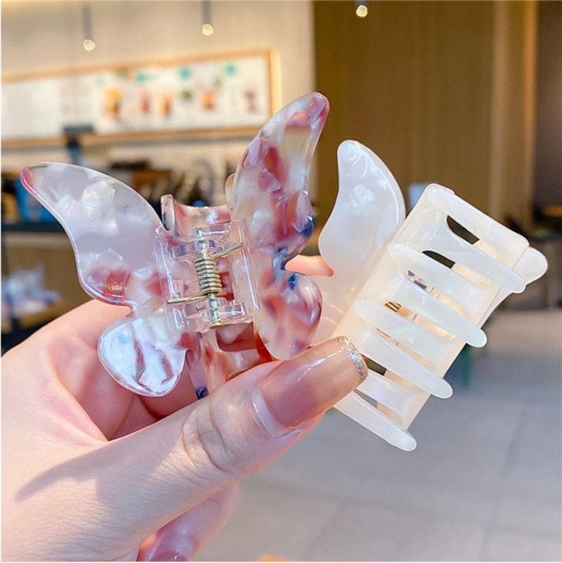 Mini gheare de păr fluture pentru femei, fete, accesorii de păr acrilice, cleme de păr dulce, cleme de păr simple, cleme de păr șic