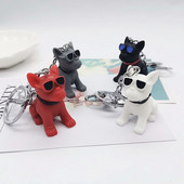Hip Hop Bulldog Kulcstartó Napszemüveg Bulldog Kulcstartó Táska Medál Kreatív állat alakú díszek