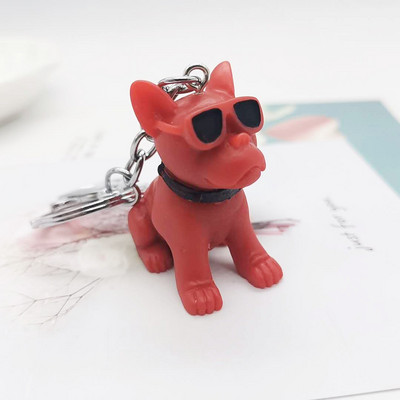 Hip Hop Bulldog Kulcstartó Napszemüveg Bulldog Kulcstartó Táska Medál Kreatív állat alakú díszek