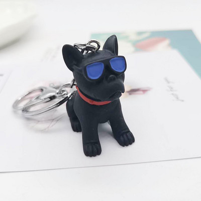 Hip Hop Bulldog Kulcstartó Napszemüveg Bulldog Kulcstartó Táska Medál Kreatív állat alakú díszek
