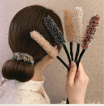 Elegantă flori de modă nuntă mireasa stras cap artefact floare muguri de păr legat jumătate de bile ace agrafe accesoriu de păr femei