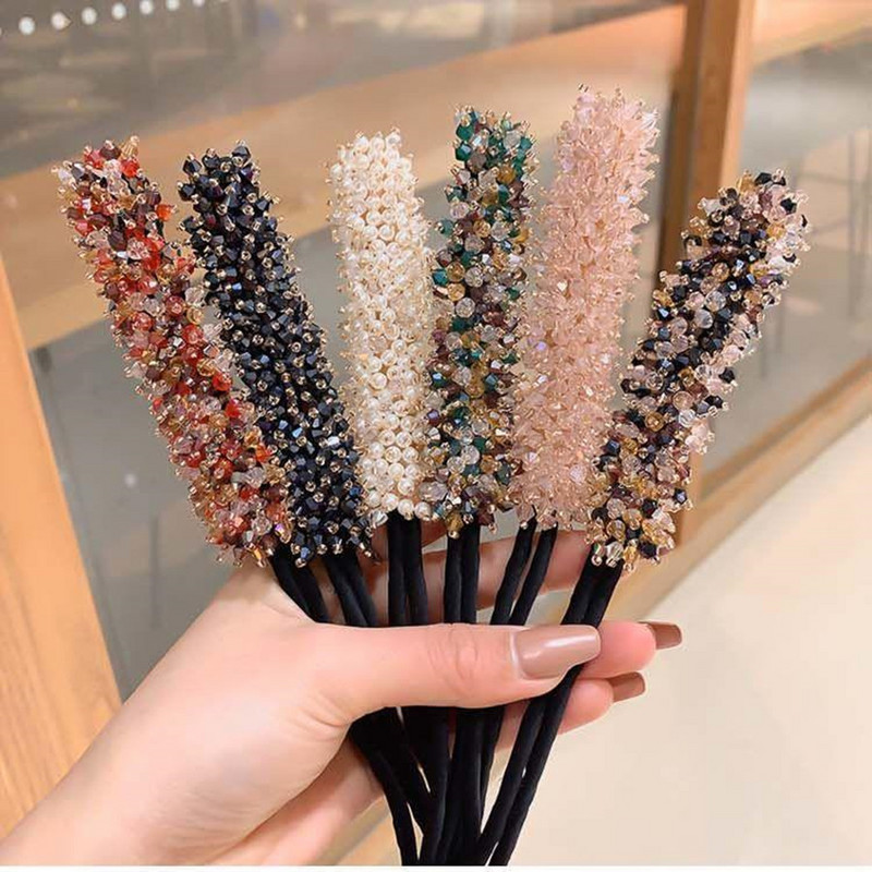 Elegantă flori de modă nuntă mireasa stras cap artefact floare muguri de păr legat jumătate de bile ace agrafe accesoriu de păr femei