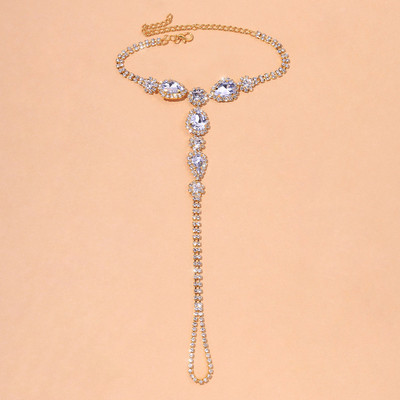 Stonefans Brățară de gleznă cu degete de cristal de boeme Bijuterii pentru femei Vară, plajă, cu stras, cu picior, gleznă, lanț desculț