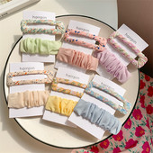 Set de agrafe de păr din șifon cu imprimeu floral pentru doamne coreene noi, set de agrafe de păr, cu geometrie acrilică, dulci pentru fete, clemă laterală pentru cap