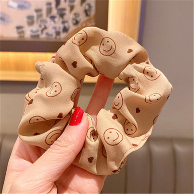 La modă, culoarea ceaiului cu lapte de lux, ușoară, bucle mari de păr pentru doamnă, velur, legături de păr elastice, accesorii de păr pentru femei