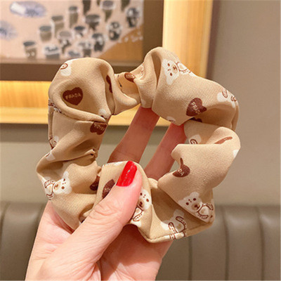 La modă, culoarea ceaiului cu lapte de lux, ușoară, bucle mari de păr pentru doamnă, velur, legături de păr elastice, accesorii de păr pentru femei