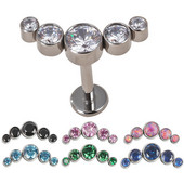 G23 Titan Stud Cercei pentru cartilaj 5 CZ Stone Labret Ring Stud Helix Piercing Cartilage Labret Lip Stud Piercing Bijuterii