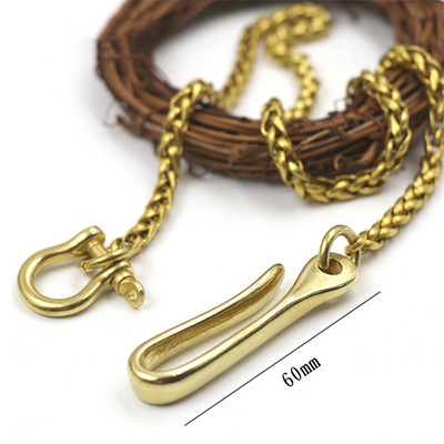 Lanț lung din alamă pentru bărbați, curea pentru pantaloni, agățători pentru talie, brelocuri, cupru, cu craniu, catarame, inele pentru pantaloni, lanțuri, cârlige cu cap de dragon