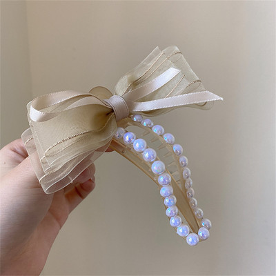 Agrafă de păr cu perle de flori doamnă fată Drăguț Fundă Agrafe de păr din dantelă de flori Agrafă de păr prinde partea din spate a capului clemă de ciocoș de rață