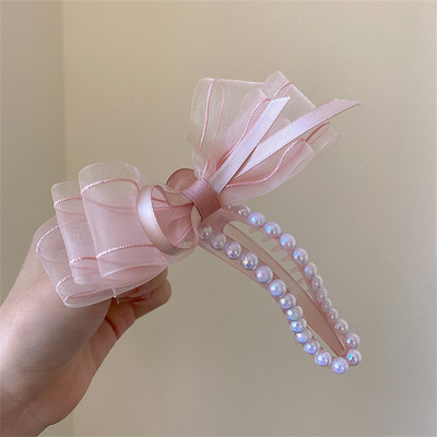 Agrafă de păr cu perle de flori doamnă fată Drăguț Fundă Agrafe de păr din dantelă de flori Agrafă de păr prinde partea din spate a capului clemă de ciocoș de rață