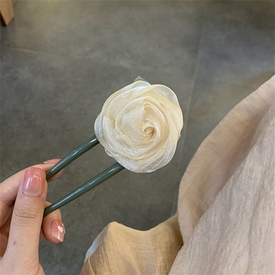 Agrafă de păr cu perle de flori doamnă fată Drăguț Fundă Agrafe de păr din dantelă de flori Agrafă de păr prinde partea din spate a capului clemă de ciocoș de rață