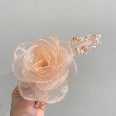 Agrafă de păr cu perle de flori doamnă fată Drăguț Fundă Agrafe de păr din dantelă de flori Agrafă de păr prinde partea din spate a capului clemă de ciocoș de rață