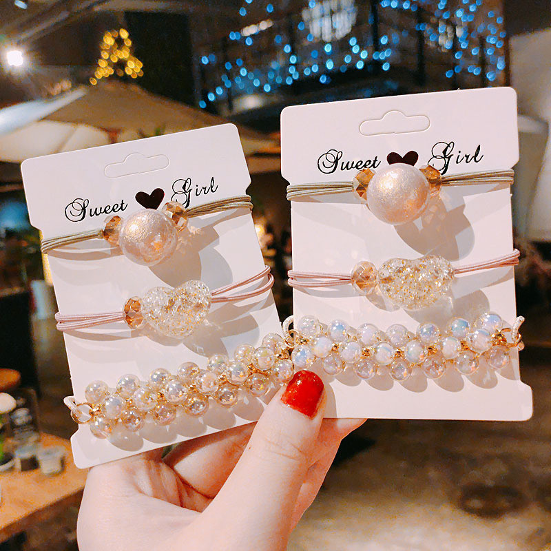 Nova narukvica od užeta za glavu dvostruka namjena gumica za kosu od kristalnog bisera djevojka elastična gumica za kosu gumica za kosu modni ženski dodaci za kosu