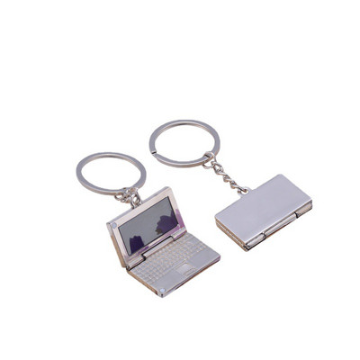 Creative Mini Metal Laptop Keychain Personality Simulation Laptop Notebook Computer Name Telephone Number Keyring