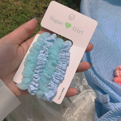 4/Set de frânghie de păr pentru fete coreene, drăguț, simplu, lat, bandă elastică de cauciuc, coadă de cal, accesorii de păr la modă pentru femei