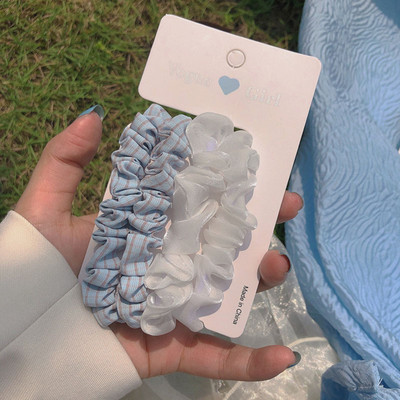 4/Set de frânghie de păr pentru fete coreene, drăguț, simplu, lat, bandă elastică de cauciuc, coadă de cal, accesorii de păr la modă pentru femei