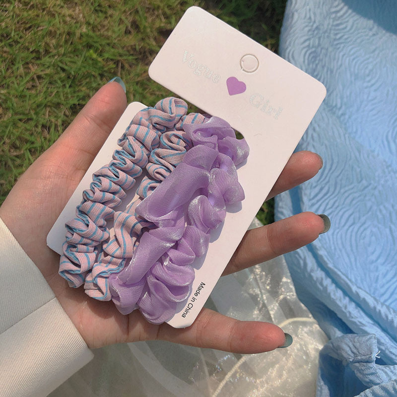 4/Set de frânghie de păr pentru fete coreene, drăguț, simplu, lat, bandă elastică de cauciuc, coadă de cal, accesorii de păr la modă pentru femei