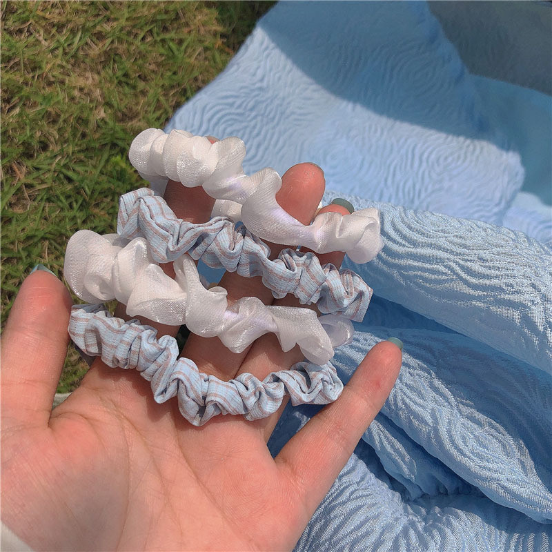 4/Set de frânghie de păr pentru fete coreene, drăguț, simplu, lat, bandă elastică de cauciuc, coadă de cal, accesorii de păr la modă pentru femei