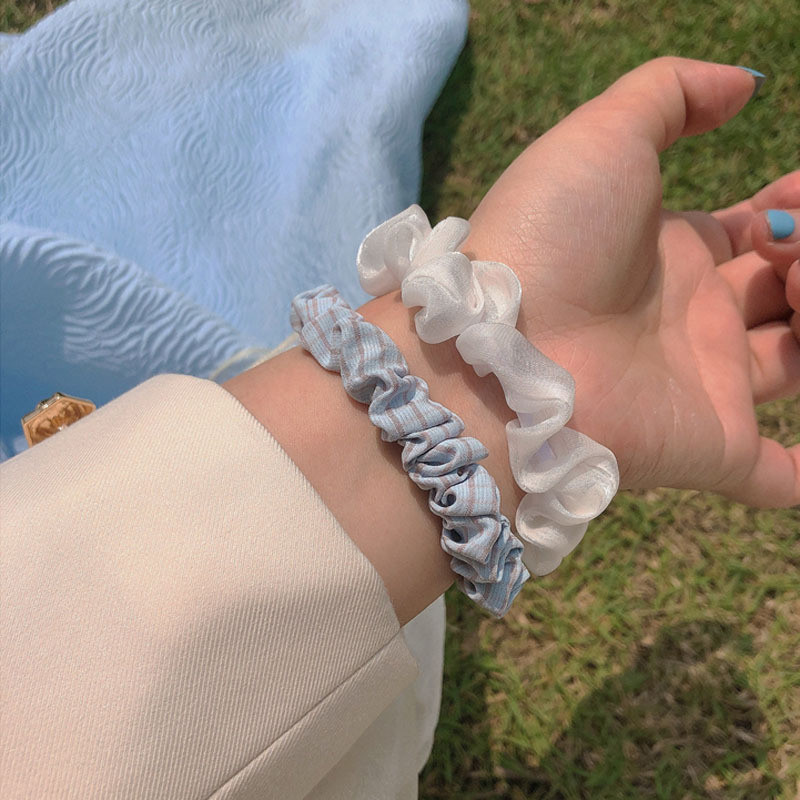 4/Set de frânghie de păr pentru fete coreene, drăguț, simplu, lat, bandă elastică de cauciuc, coadă de cal, accesorii de păr la modă pentru femei