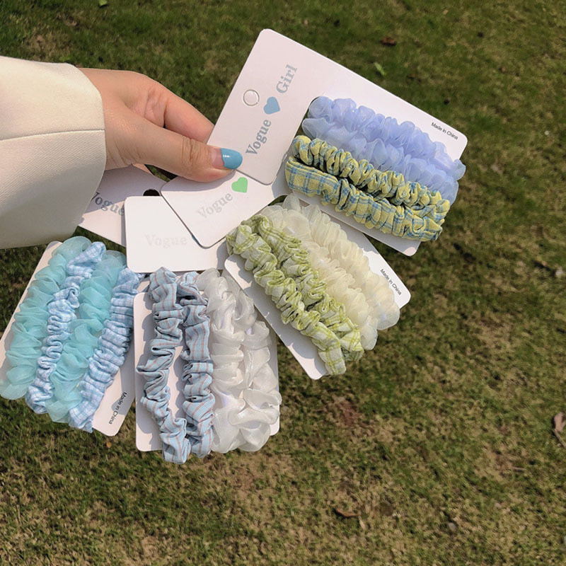 4/Set de frânghie de păr pentru fete coreene, drăguț, simplu, lat, bandă elastică de cauciuc, coadă de cal, accesorii de păr la modă pentru femei