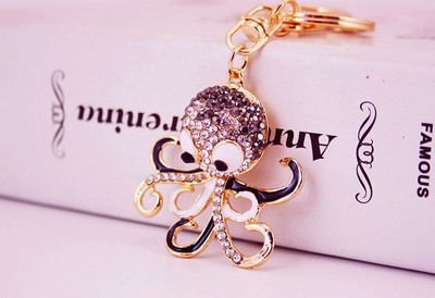 Kūrybingas mielas kalnų krištolinis raktų pakabukas jūrinės serijos mažas vėžlys automobilio raktų pakabukas moteriškas rankinės aksesuaras raktų pakabukas gyvūninis metalinis pakabukas