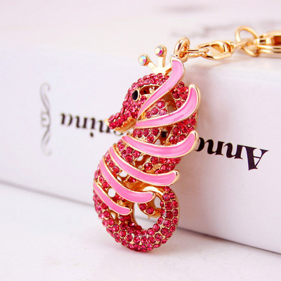 Kūrybingas mielas kalnų krištolinis raktų pakabukas jūrinės serijos mažas vėžlys automobilio raktų pakabukas moteriškas rankinės aksesuaras raktų pakabukas gyvūninis metalinis pakabukas