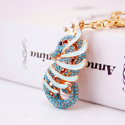 Kūrybingas mielas kalnų krištolinis raktų pakabukas jūrinės serijos mažas vėžlys automobilio raktų pakabukas moteriškas rankinės aksesuaras raktų pakabukas gyvūninis metalinis pakabukas