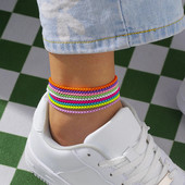 Brățară de gleznă cu lanț de fier ajustabil unic, 9 culori, pentru femei, vară, plajă, lanț subțire, gleznă, desculț, Y2K, bijuterii pentru picioare pentru femei