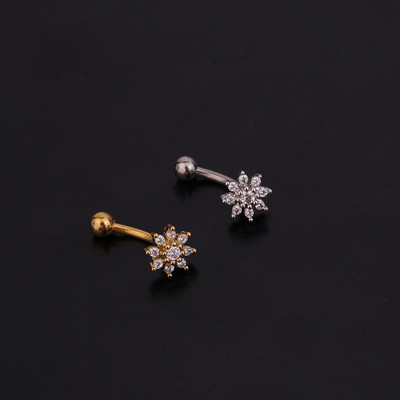 1 buc 1,6 x 8 mm Piercing pentru inel Daith Snug pentru sprâncene, Piercing cu mreană curbată Tragus înainte Helix, Piercing pentru femei, bărbați, cercei, piercing