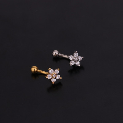 1 buc 1,6 x 8 mm Piercing pentru inel Daith Snug pentru sprâncene, Piercing cu mreană curbată Tragus înainte Helix, Piercing pentru femei, bărbați, cercei, piercing