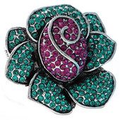 CINDY XIANG Broșe cu flori de trandafir cu strasuri pentru femei, ace de plantă de modă vintage, 2 culori disponibile, accesorii de iarnă, cadou