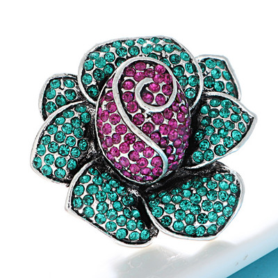 CINDY XIANG Broșe cu flori de trandafir cu strasuri pentru femei, ace de plantă de modă vintage, 2 culori disponibile, accesorii de iarnă, cadou